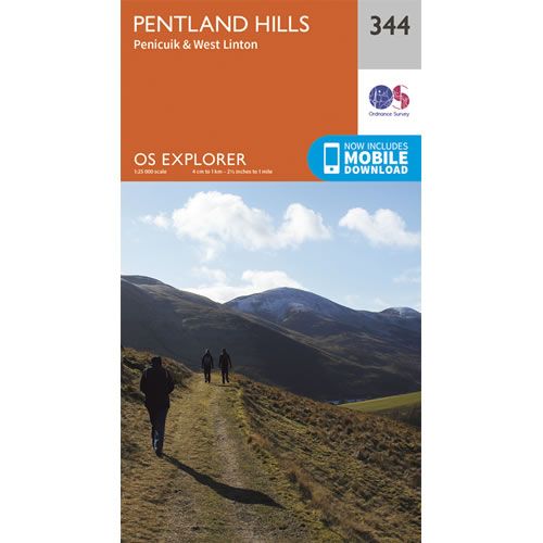 OS Explorer 344 - Pentland Hills Map