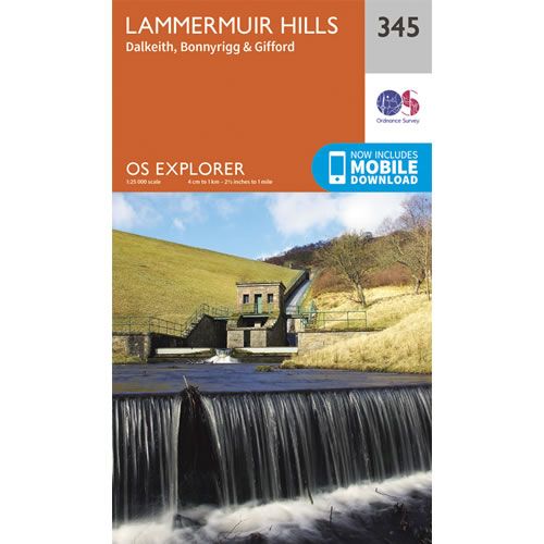 OS Explorer 345 - Lammermuir Hills Map