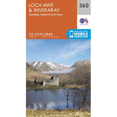 OS Explorer 360 - Loch Awe and Inveraray Map