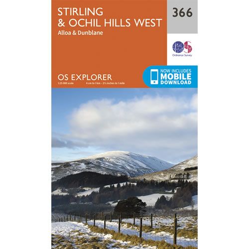 OS Explorer 366 - Stirling and Ochil Hills West Map