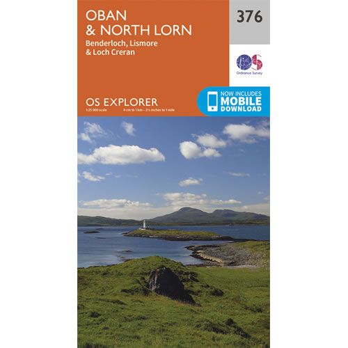 OS Explorer 376 - Oban, North Lorn and Benderloch Map