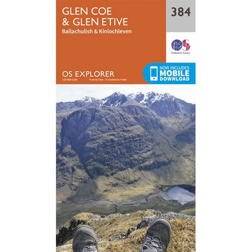 OS Explorer 384 - Glen Coe and Glen Etive Map