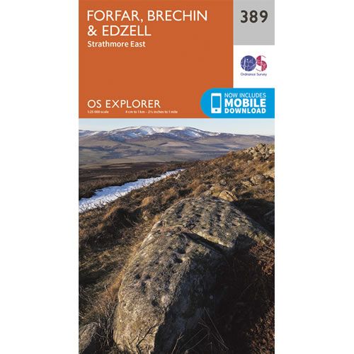 OS Explorer 389 - Forfar, Brechin and Edzell Map