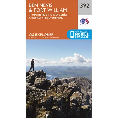 OS Explorer 392 - Ben Nevis and Fort William Map