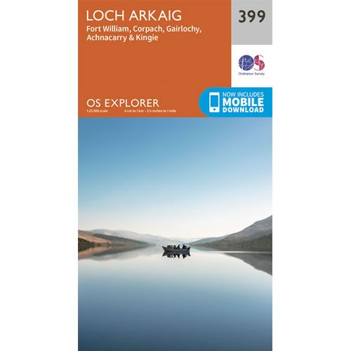 OS Explorer 399 - Loch Arkaig and Fort William Map