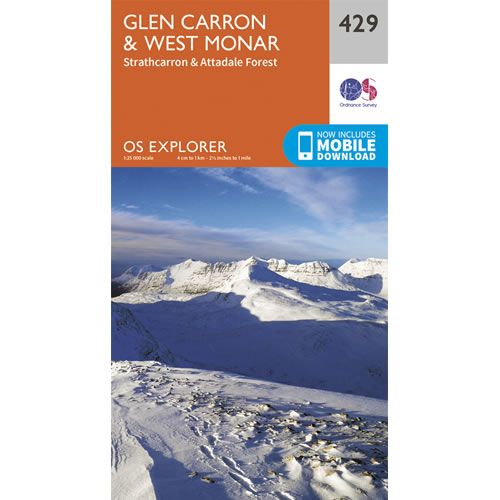 OS Explorer 429 - Glen Carron and West Monar Map