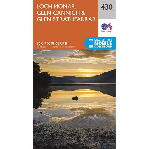 OS Explorer 430 - Loch Monar, Glen Cannich and GleStrathfarrar Map