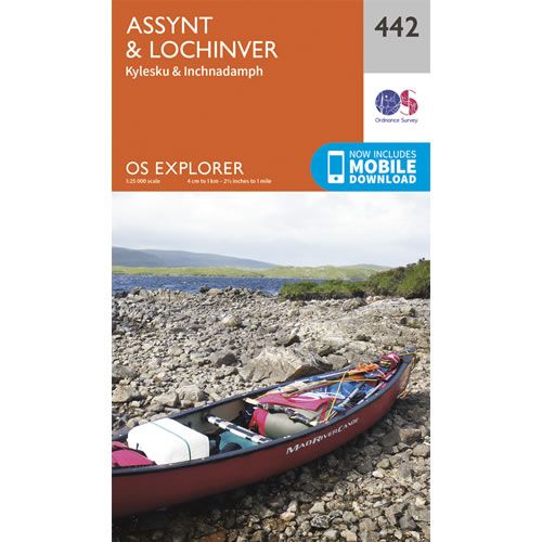 OS Explorer 442 - Assynt and Lochinver Map