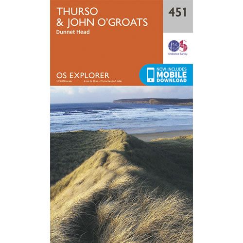 OS Explorer 451 - Thurso and John O'Groats Map