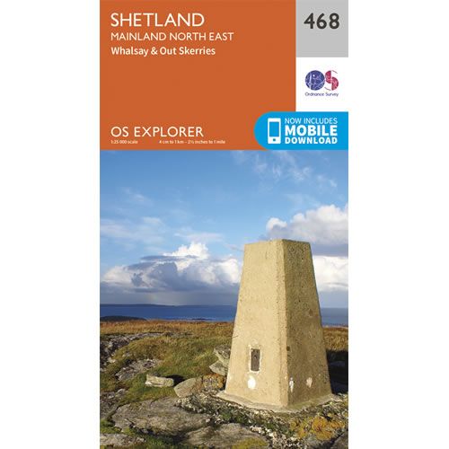 OS Explorer 468 - Shetland - Mainland North East Map