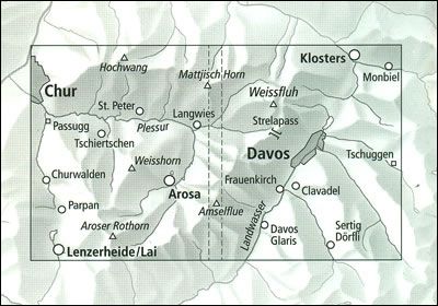 Arosa-Davos Walking Map 3309T - Area Covered