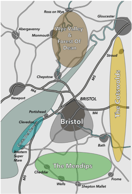 Esoteric Bouldering Regions of Bristol Guidebook - Area covered
