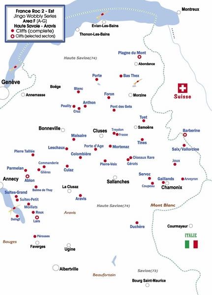 France East Roc 2 Guidebook - Area F - Haute Savoie and Aravis regions near Chamonix close to the Swiss/Italian border