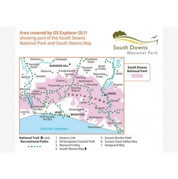 OS Explorer Map OL11 - Brighton and Hove - area covered