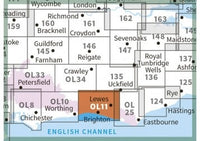 OS Explorer Map OL11 - Brighton and Hove - surrounding area
