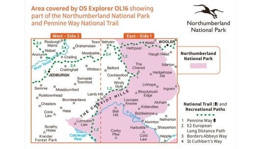 OS Explorer Map OL16 - The Cheviot Hills
