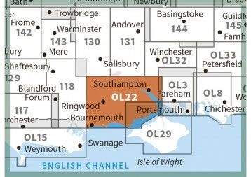 OS Explorer Map OL22 - New Forest - surrounding area