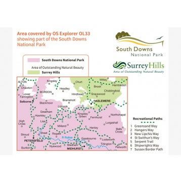 OS Explorer OL33 - Haslemere and Petersfield Map overview