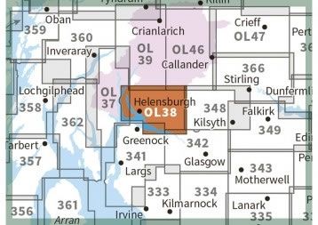 OS Explorer Map OL38 - Loch Lomond South - surrounding area