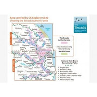 OS Explorer Map OL40 - The Broads - area covered