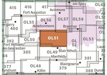 OS Explorer Map OL51 - Atholl - surrounding area