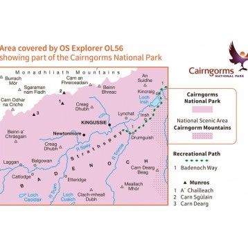 OS Explorer Map OL56 - Badenoch and Strathspey - area covered
