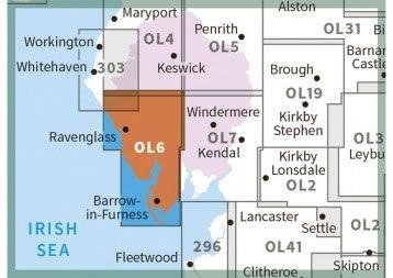 OS Explorer Map OL07 - The English Lakes - South East area - surrounding area