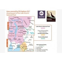 OS Explorer Map OL07 - The English Lakes - South East area - area covered