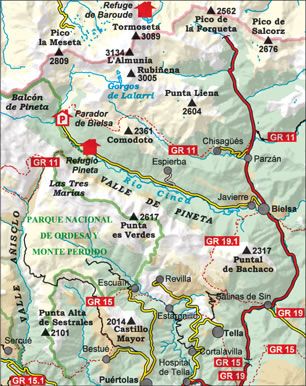 Parque Nacional de Ordesa y Monte Perdido Map Overview