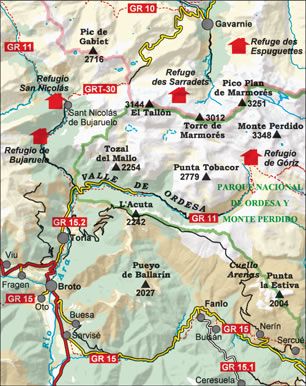 Parque Nacional de Ordesa y Monte Perdido Map Overview