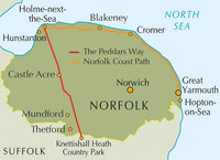 Peddars Way and Norfolk Coast Path Cicerone Guidebook - Area Covered