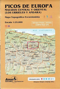 Picos de Europa Map - Central and Eastern Areas - Rear Cover