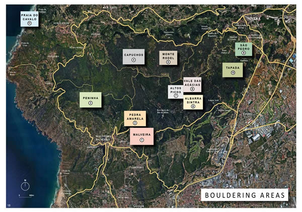Sintra Bouldering Guidebook - Areas covered