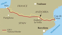 The GR11 Trail (La Senda) Guidebook - overview map