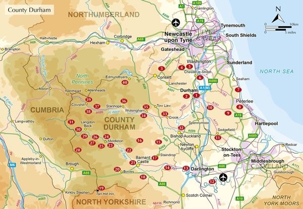 Walking in County Durham Guidebook - Overview of the walks