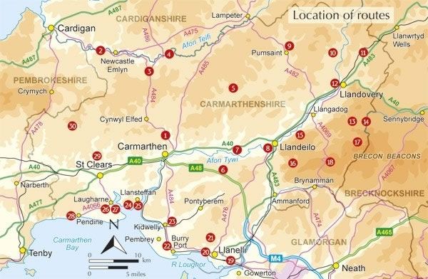 Walking in Carmarthenshire Guidebook - Overview of the walks