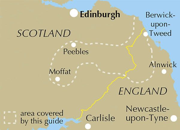 Area covered in the Walking in the Scottish Borders Guidebook