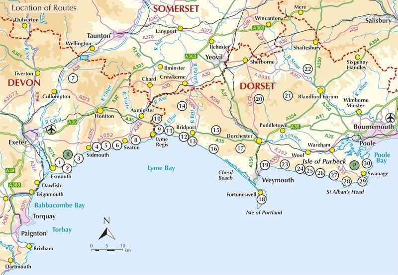 Walking the Jurassic Coast Guidebook - Area covered