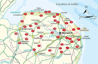 Walking in Norfolk Guidebook - overview of the walks covered