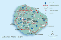 Walking on La Gomera and El Hierro Guidebook - La Gomera Walks Map