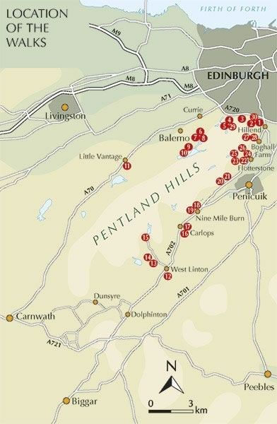 Walking in the Pentland Hills Guidebook - Overview of the walks