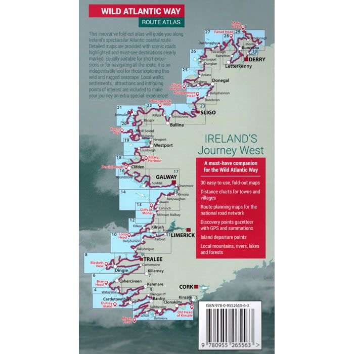 The Wild Atlantic Way Route Atlas - rear cover